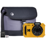 Kodak PIXPRO WPZ2 16MP 4x Zoom Tough Compact Camera - Yellow - Camera + Sandisk 32GB SD Card + System Bag