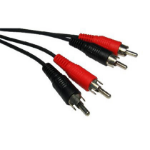 Cables Direct 10m RCA/RCA audio cable Black, Red