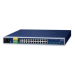 PLANET IP30 19 Rack Mountable Industrial L2/L4 24-Port 10/100/1000T + 4-Port 10G SFP+ Managed Switch L2/L4 Gigabit Ethernet (10/100/1000) 1U Blue