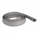 DeLOCK Braided Sleeve with zip fastener heat-resistant 2 m x 20 mm grey