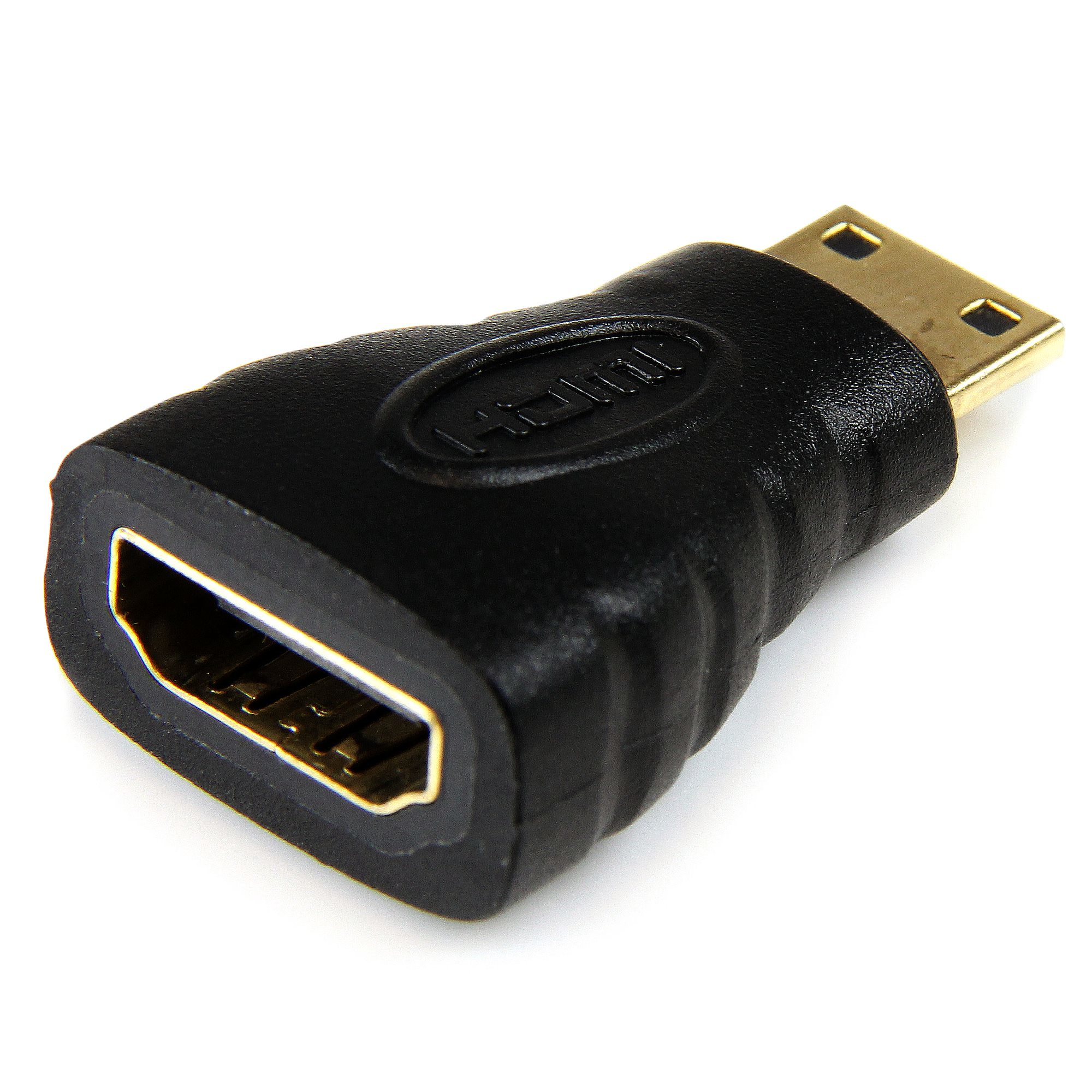 StarTech.com Mini HDMI to HDMI Adapter - 4K High Speed HDMI Adapter - 4K 30Hz Ultra HD High Speed HDMI Adapter - HDMI 1.4 - Gold Plated Connectors - UHD Mini HDMI Adapter 4K - Black