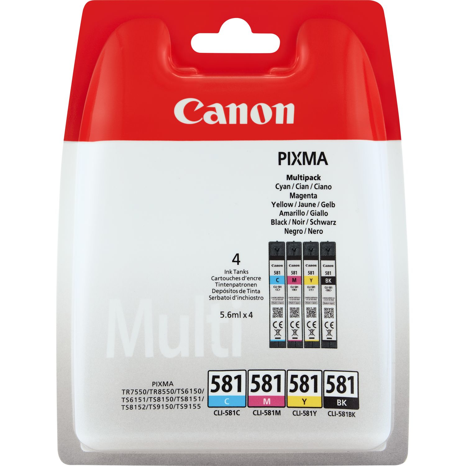 Image of Canon 2103C005/CLI-581 Ink cartridge multi pack Bk,C,M,Y Blister...