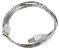 Image of Microconnect USBAB5T USB cable 5 m USB 2.0 USB A USB B Transparent