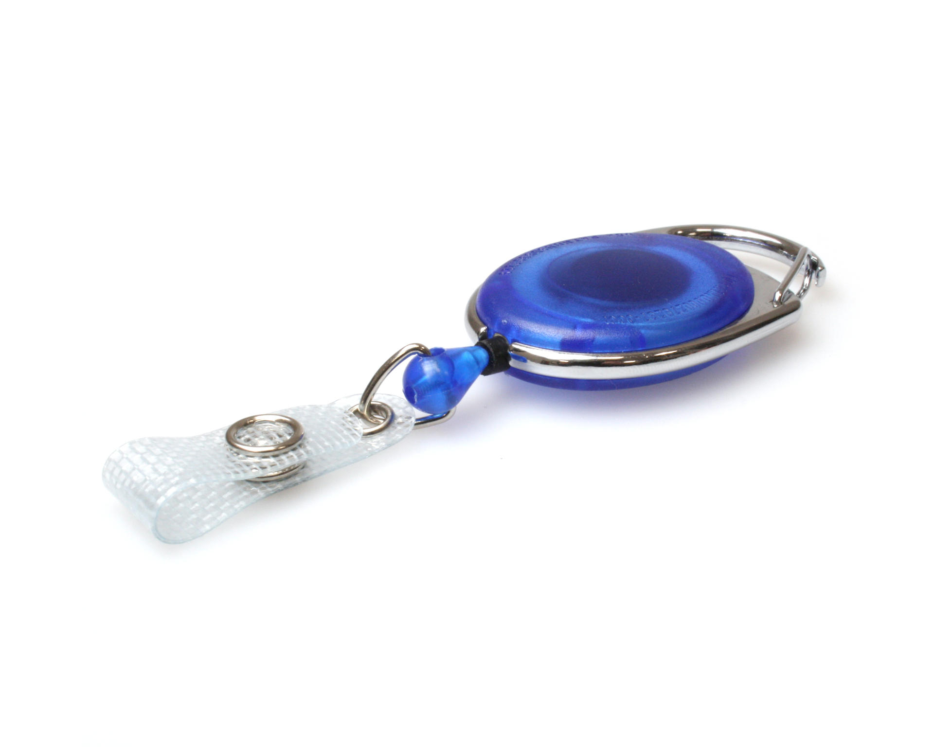 Image of Digital ID Blue Translucent Carabiner Card Reels with Reinforced...