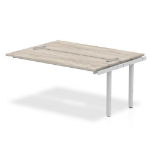 Dynamic Impulse Back-to-Back Bench Desk Extension Kit W1600 x D1600 x H730mm Grey Oak Finish Silver Frame - IB00233 DD