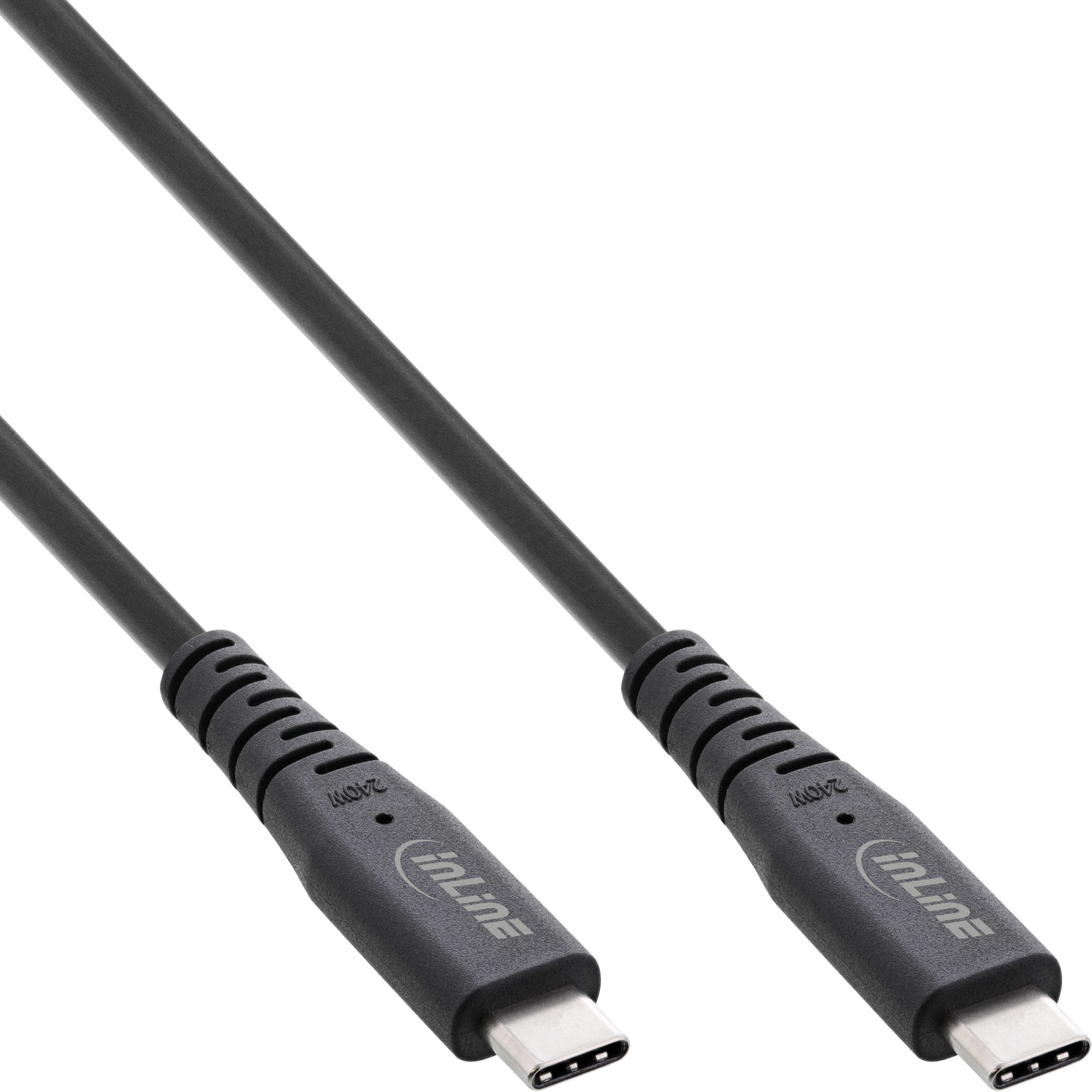 Image of InLine USB4 cable, USB-C male/male, PD 240W, 8K60Hz, TPE black 1m