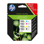 HP C2P42AE#301/932XL/933XL Ink cartridge multi pack Bk,C,M,Y Blister Multi-Tag 1000 pg + 3x825pg Pack=4 for HP OfficeJet 6100/7510/7610