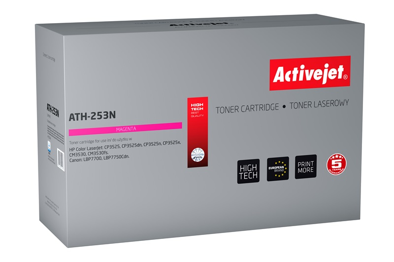Activejet ATH-253N Toner for HP, Canon printers, Replacement HP 504A CE253A, Canon CRG-723M; Supreme; 7000 pages; purple