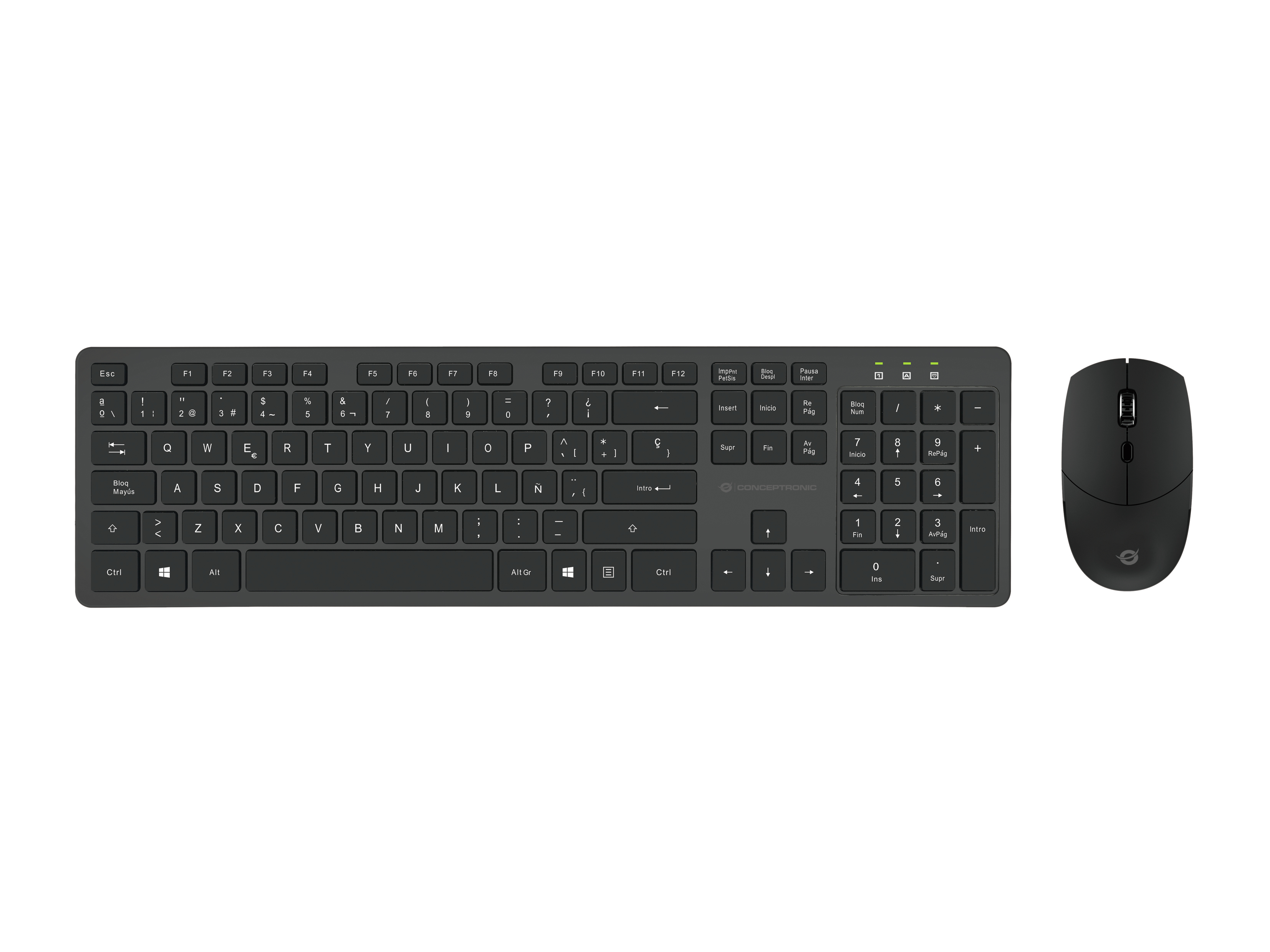 Image of Conceptronic Wireless Keyboard & Mouse Kit, Spanish layout