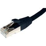 Cablenet 1m Cat6a RJ45 Black F/FTP PE External Flush Moulded Solid Patch Lead