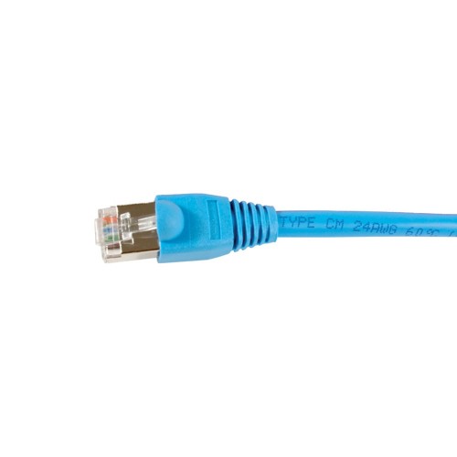 Videk Booted Cat5e STP RJ45 to RJ45 Cross Wired Patch Cable Blue 2Mtr