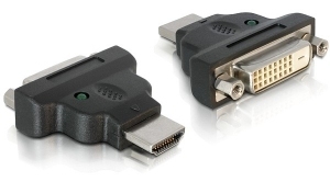 Photos - Other for Computer Delock Adapter HDMI / DVI HDMI M DVI 25-pin FM Black 65020 