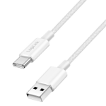 LogiLink USB 2.0 Type-C cable, C/M to A/M, nylon jacket, 60W, white, 1 m