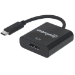 Manhattan USB-C to DisplayPort Converter Cable, 4K, 21cm, Male to Female, 4K 3840x2160p@30Hz, Black, Blister