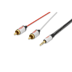 Ednet 84542 audio kabel 2,5 m 3.5mm 2 x RCA Zwart, Zilver