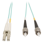 Tripp Lite N818-05M fiber optic cable 196.9" (5 m) 2x LC 2x ST OM3 Gray, Turquoise