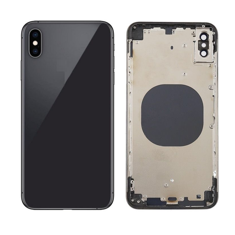 EU Product - iPhone XS Max Complete Back Cover with Frame (No Logo) - Black thumbnail
