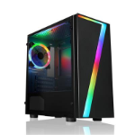CIT Seven Gaming Case w/ Acrylic Window Micro ATX RGB Fan & Front Strip w/Control Button 240mm Radiator Support