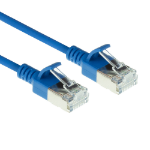 ACT Blauwe 0,5 meter LSZH U/FTP CAT6A datacenter slimline patchkabel snagless met RJ45 connectoren