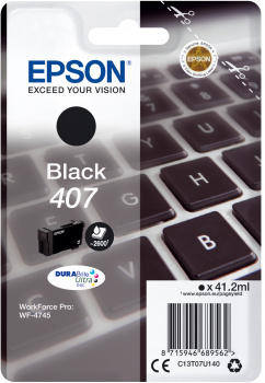 Epson C13T07U140/407 Ink cartridge black, 2.6K pages ISO/IEC 19752 41.2ml for Epson WF 4745