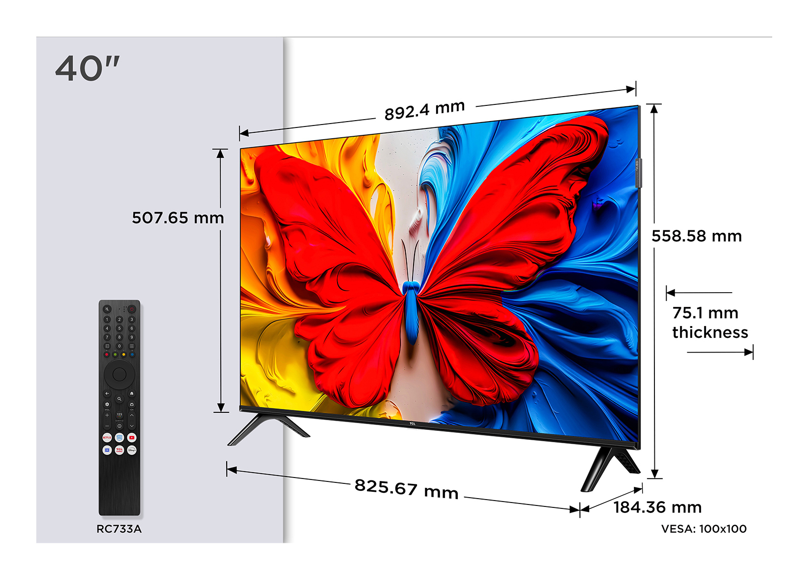 TCL S59K 40S59K TV 101.6 cm (40") Full HD Smart TV Wi-Fi Metallic