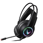 Varr Pro Gaming 3.5mm Headset with RGB Backlight, Microphone Boom (with illuminated tip, noise reduction function and 360Â° rotation), 15mW speakers, 2x 3.5mm, Integrated 2.1m cable, Black