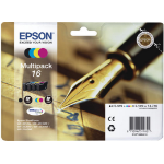 Epson C13T16264010/16 Ink cartridge multi pack Bk,C,M,Y 175pg + 3x165pg, 1x5.4ml + 3x3.1ml Pack=4 for Epson WF 2010/2660/2750