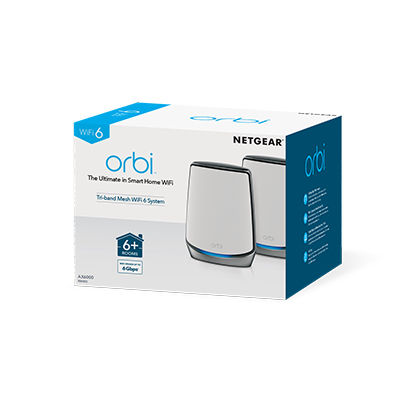 Netgear Orbi AX6000 wireless router Tri-band (2.4 GHz / 5 GHz / 5 GHz) Gigabit Ethernet White