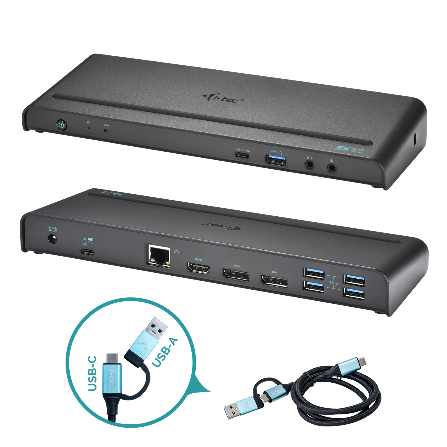 Image of i-tec USB 3.0 / USB-C / Thunderbolt 3, 3x 4K Docking Station +...