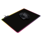 Varr Pro Gaming Mouse Pad with LED Edge Lighting, 250x300x4mm, Black, Optimised for optical and laser Gaming-grade mice, USB-A connection, Boxed