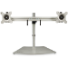 StarTech.com Dual Monitor Stand - Ergonomic Free Standing Dual Monitor Desktop Stand for two 24" VESA Mount Displays - Synchronized Height Adjustable - Double Monitor Pole Mount - Silver