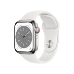 Apple Watch Series 8 OLED 41 mm Digital 352 x 430 pixels Touchscreen 4G Silver Wi-Fi GPS (satellite)