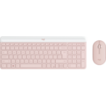 Logitech MK470 Slim Combo Keyboard Mouse Included RF Wireless QWERTY American International Pink