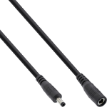 InLine DC extension cable, DC male/female 4.0x1.7mm, AWG 18, black 3m