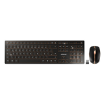 CHERRY DW 9100 SLIM keyboard Mouse included Universal RF Wireless + Bluetooth QWERTZ German Black