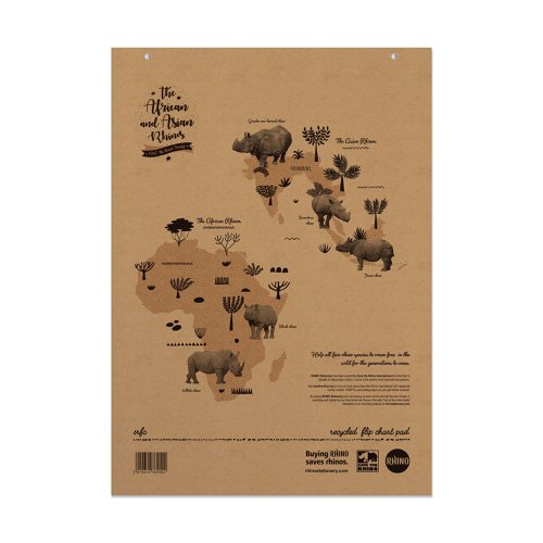 Image of Rhino A1 Recycled Flipchart Pad 40 Leaf, S20/B (Pack of 5)