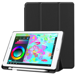 JLC iPad 12.9 4th Gen Smart Stand Cover with Pencil Holder - Black