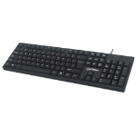 Manhattan Keyboard USB Wired, Black, Full Size Keys, Cable 1.5m, USB-A connection, Plug and Play, Three Year Warranty, Retail Boxed