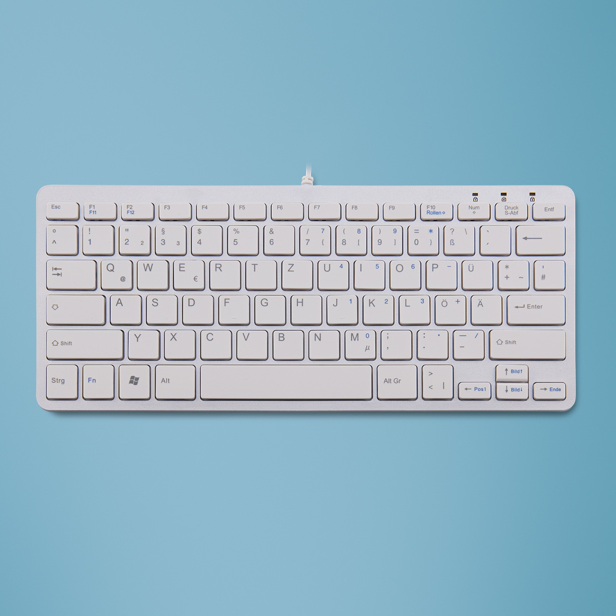 Image of R-Go Tools Compact R-Go ergonomic keyboard, QWERTZ (DE), wired, white