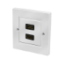 LogiLink HDMI wall plate, 2-port, with 2x HDMI-A coupler F/F, white