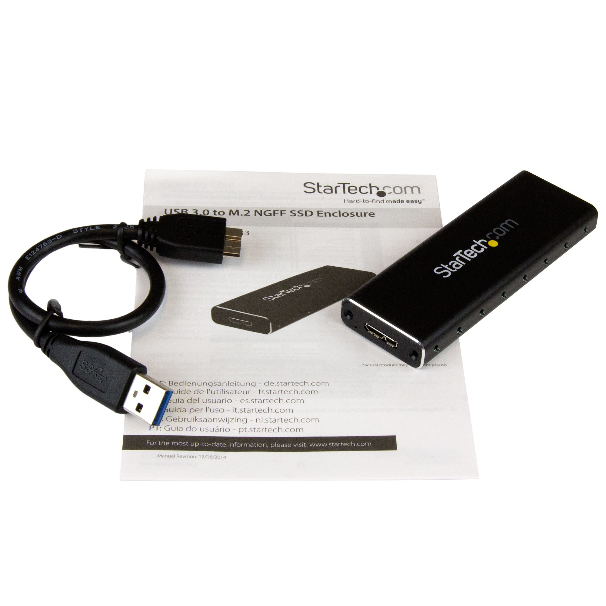 StarTech.com M.2 SSD Enclosure for M.2 SATA SSDs - USB 3.0 (5Gbps) with UASP