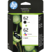 HP 62 pack de 2 cartouches authentiques d'encre noire / trois couleurs