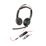 HP Poly Blackwire 5220 Stereo USB-C Headset +3.5mm Plug +USB-C/A Adapter