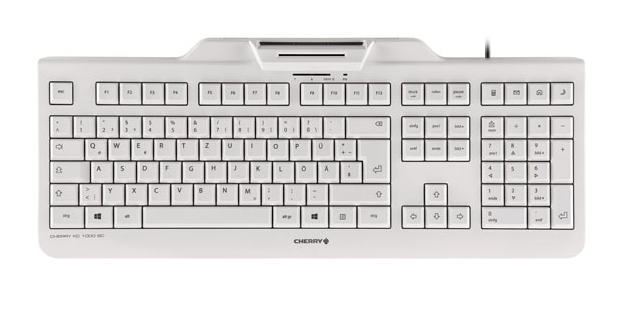 CHERRY KC 1000 SC keyboard USB AZERTY Belgian White