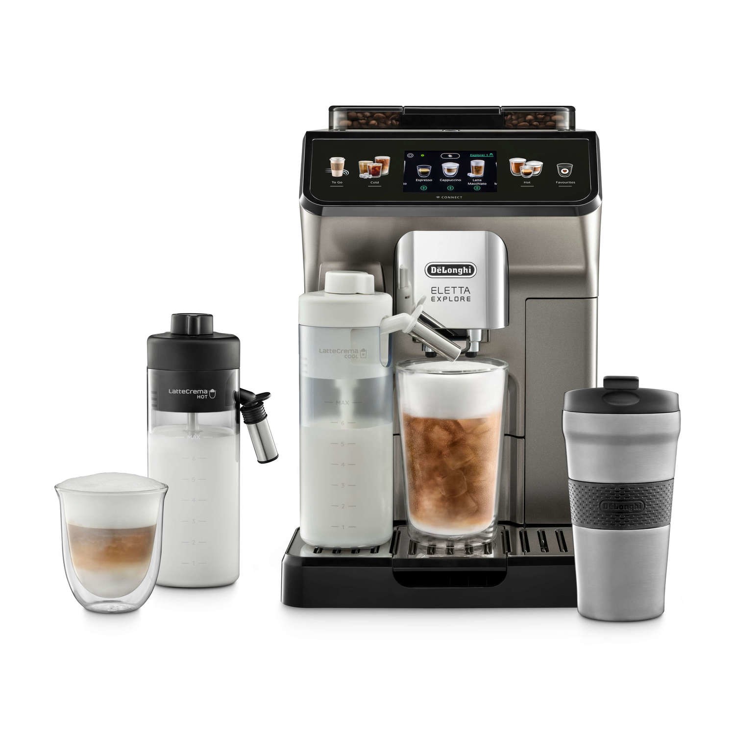 De’Longhi Eletta Explore Fully Automatic Bean to Cup Coffee Machine wi