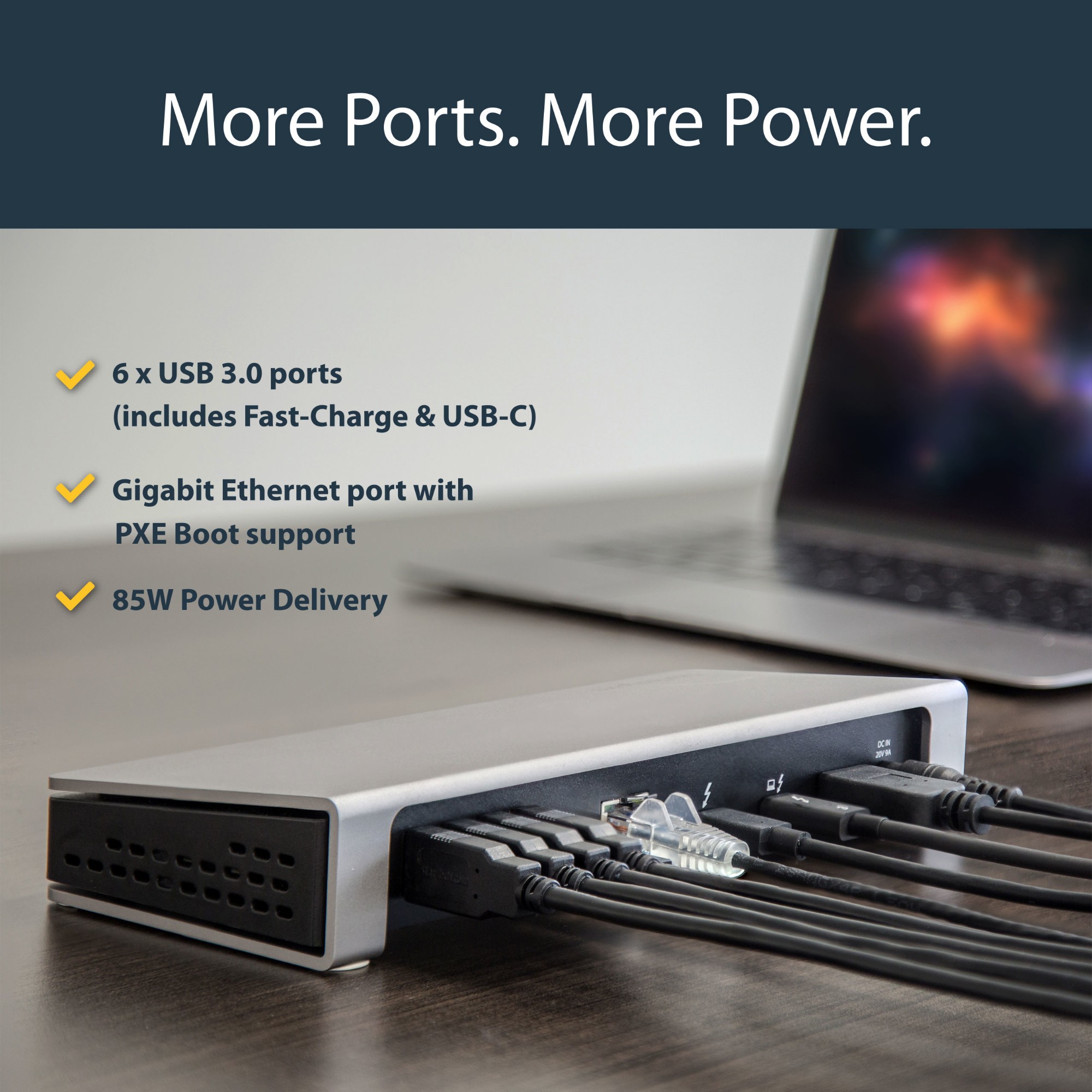 StarTech.com Thunderbolt 3 Dock - Dual Monitor 4K 60Hz TB3 Laptop Docking Station with DisplayPort - 85W Power Delivery Charging - 6-Port USB 3.0 Hub, SD 4.0, GbE, Audio - Windows &amp; Mac