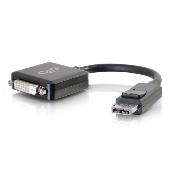 C2G 8in DisplayPortTM Male to Single Link DVI-D Female Adapter Converter - Black