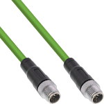 InLine Industrial network cable, M12 8-pin X-coded male/male, Cat.6A PUR 10m