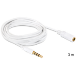 DeLOCK 3.5mm 3m audio cable 6.35mm White