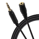 Maplin 3.5mm Aux Stereo 3 Pole TRS Jack Plug to 3.5mm Female Jack Plug Extension Cable - Black - 5m